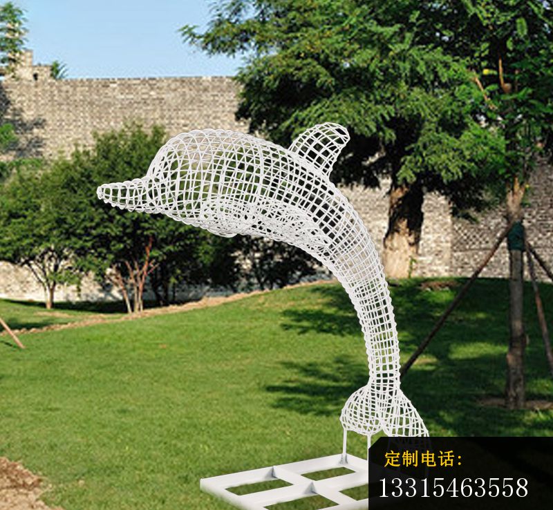 不锈钢镂空海豚雕塑_800*738