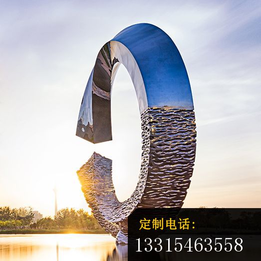 不锈钢景观圆环标志雕塑 (2)_523*523