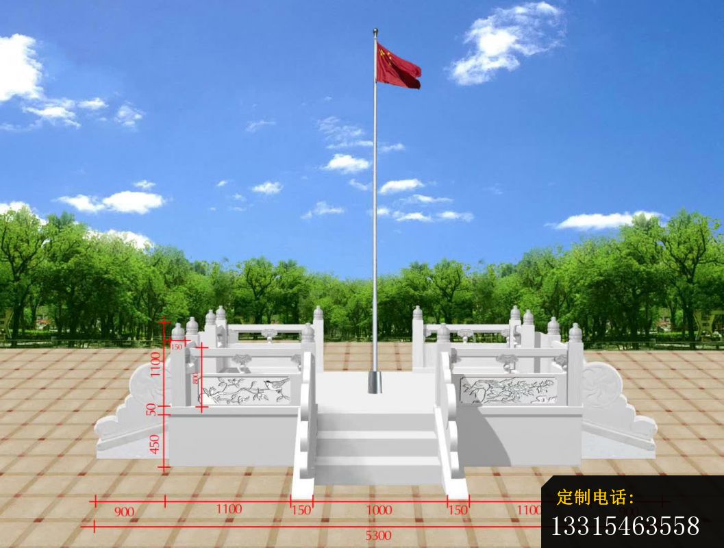 汉白玉升旗台雕塑_1057*800