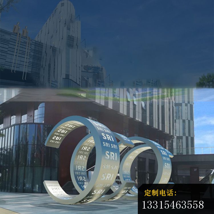 不锈钢抽象C形造型雕塑_750*749