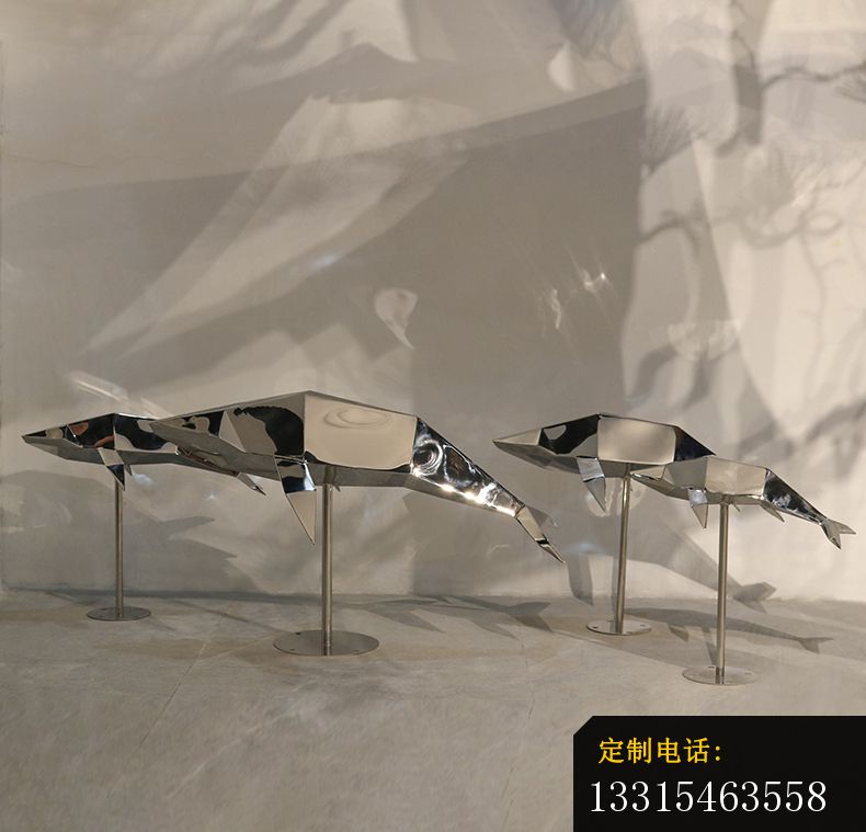 不锈钢抽象几何海豚雕塑 (7)_790*759