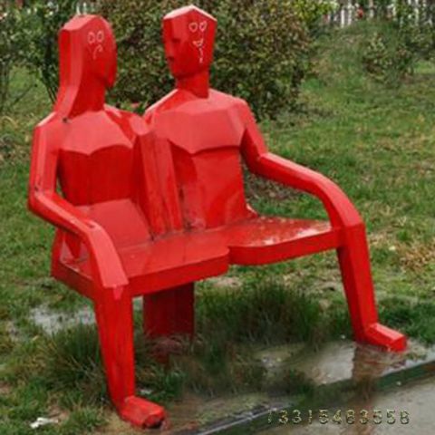 不锈钢烤漆座椅雕塑