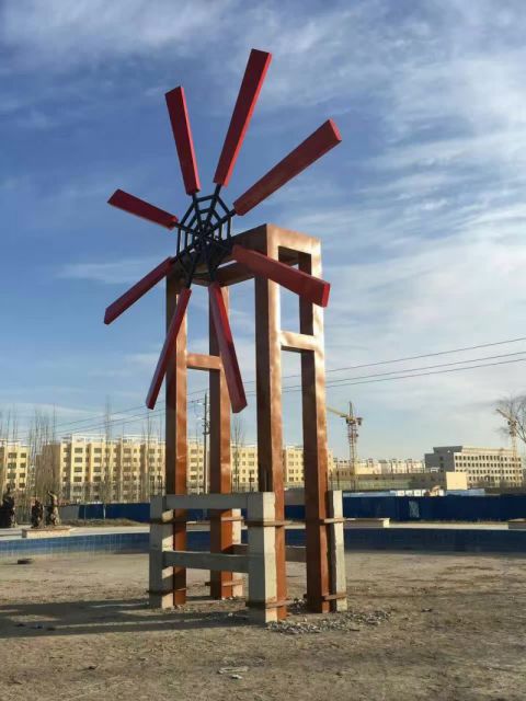 不锈钢城市广场风车雕塑