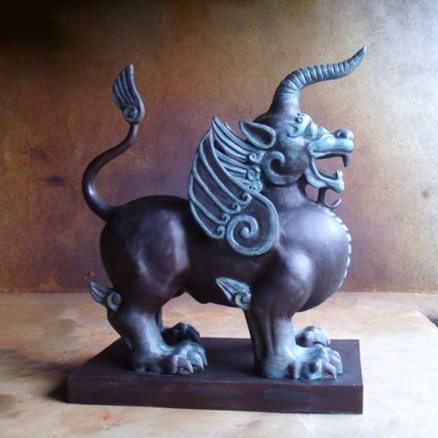 神兽独角兽铜雕塑