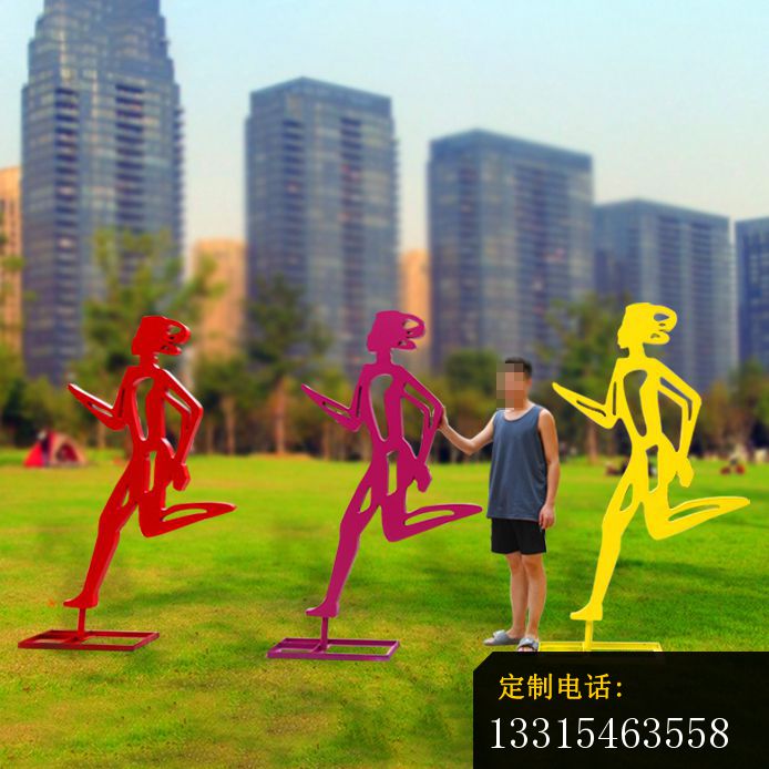 镂空健跑抽象女人雕塑 (5)_694*694