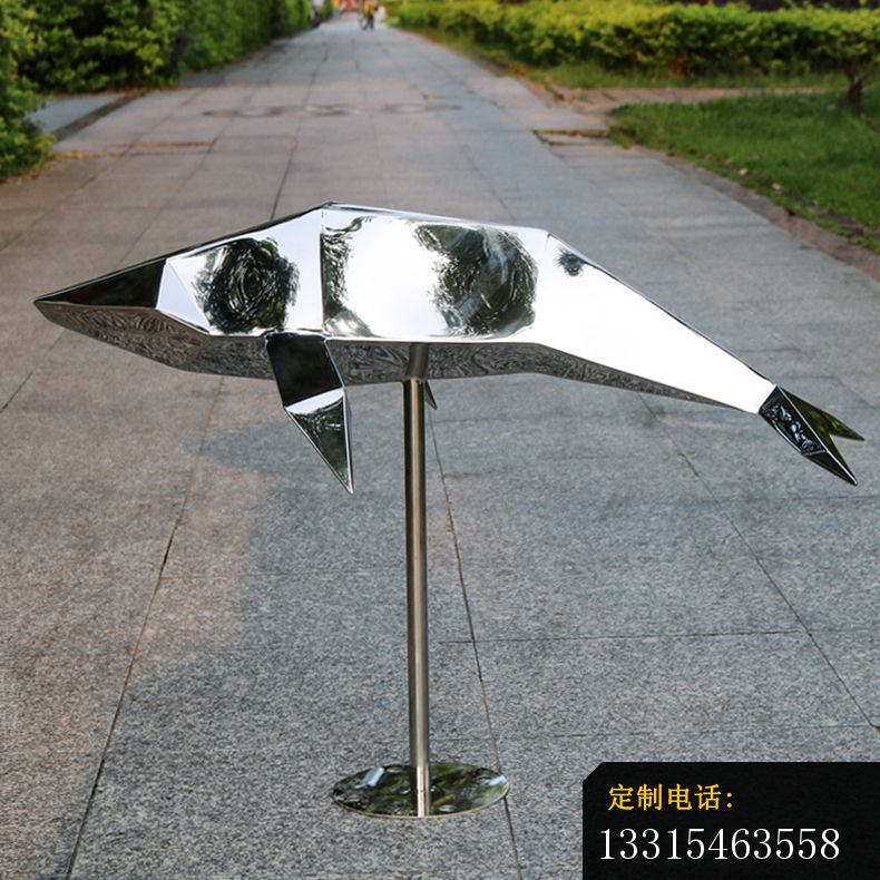 不锈钢抽象几何海豚雕塑 (8)_790*790