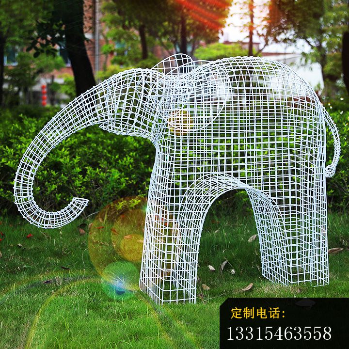 不锈钢镂空大象雕塑 (4)_720*720