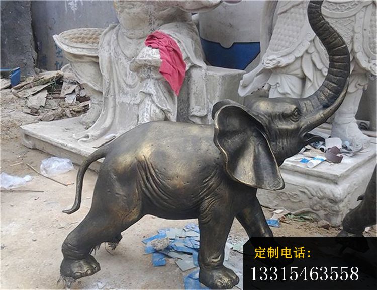 大象动物铜雕_750*576