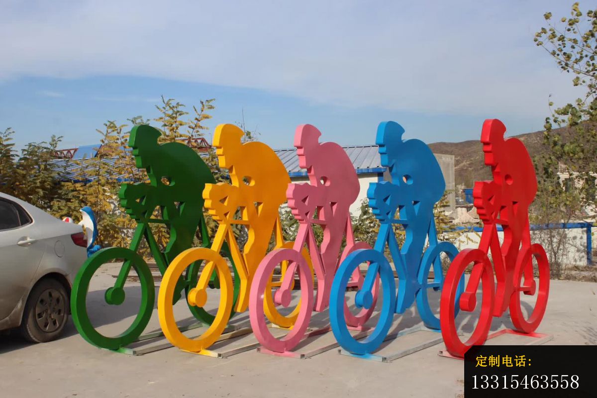 不锈钢抽象骑单车人物雕塑 (3)_1200*800