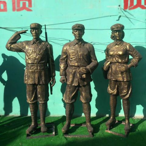 铜雕八路军战士雕塑
