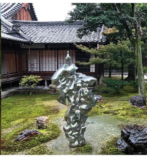 不锈钢庭院抽象太湖石雕塑