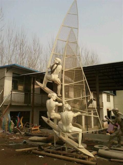 不锈钢园林景观帆船雕塑