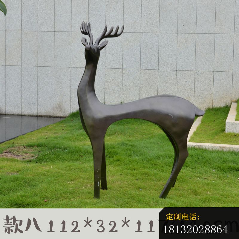 别墅抽象小鹿铜雕 (6)_800*800