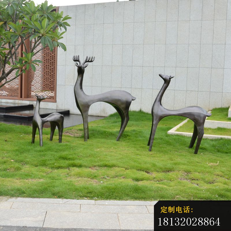别墅抽象小鹿铜雕 (9)_800*800