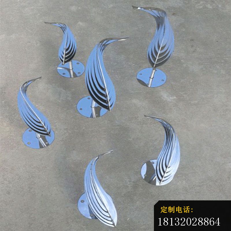 别墅庭院不锈钢抽象鱼雕塑 (2)_800*800