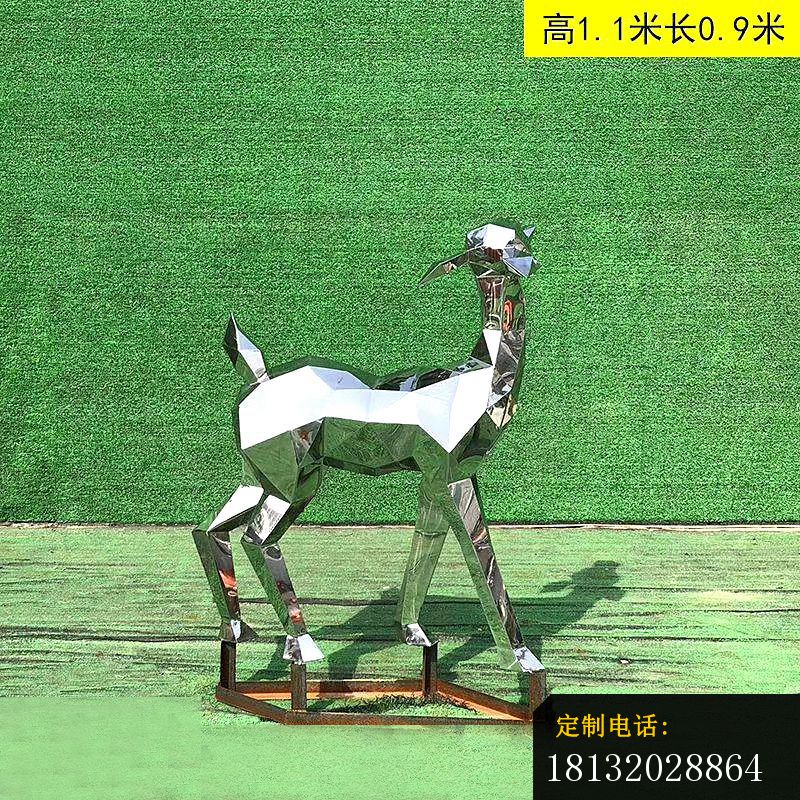 不锈钢抽象几何小鹿雕塑 (1)_800*800