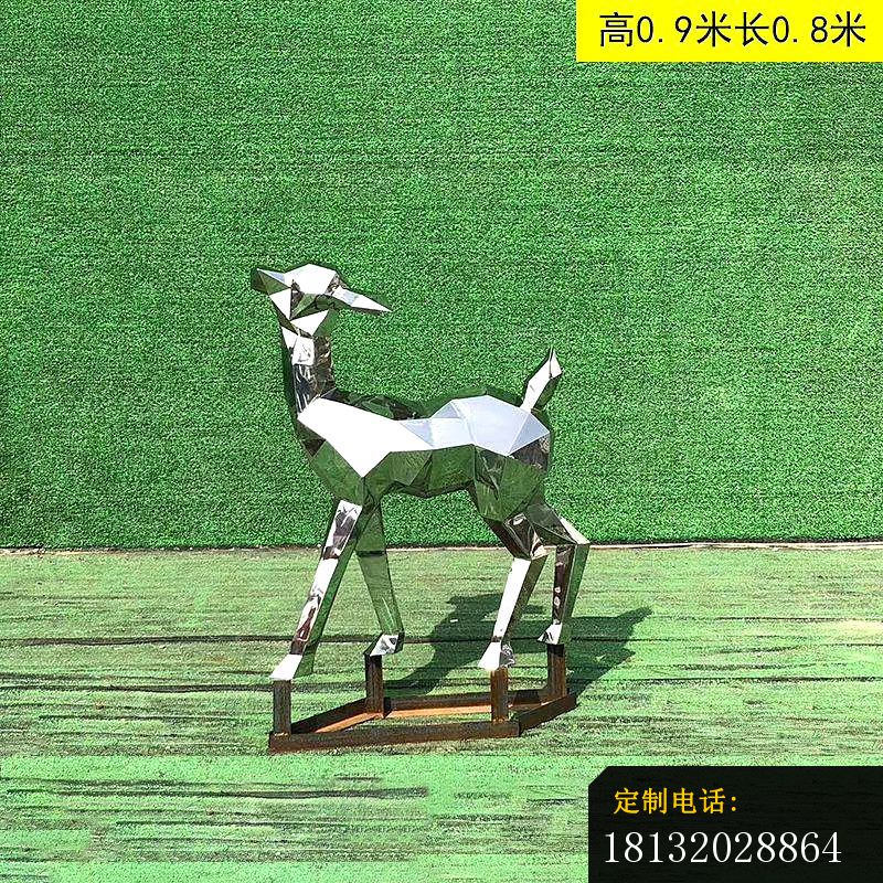 不锈钢抽象几何小鹿雕塑 (2)_800*800