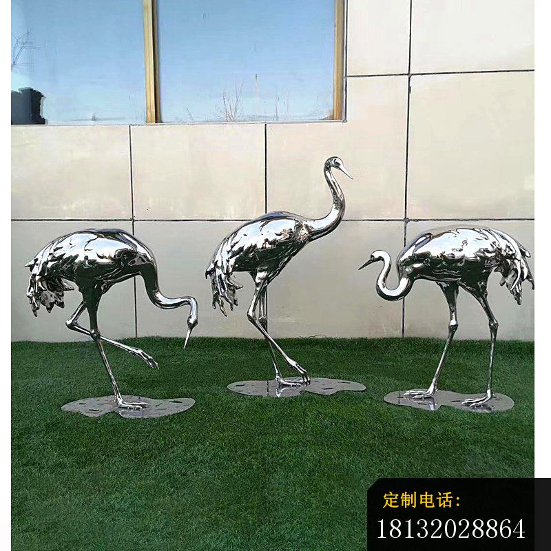 不锈钢抽象仙鹤雕塑_800*800