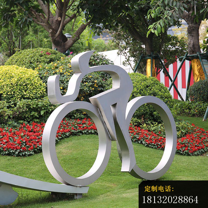 不锈钢创意赛车抽象人物雕塑 (1)_800*800