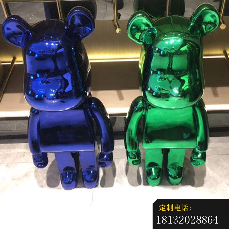 不锈钢几何熊雕塑 (2)_800*800