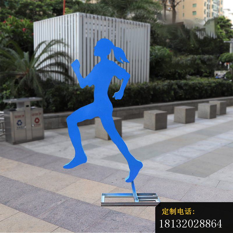 不锈钢健跑女抽象剪影雕塑 (1)_800*800