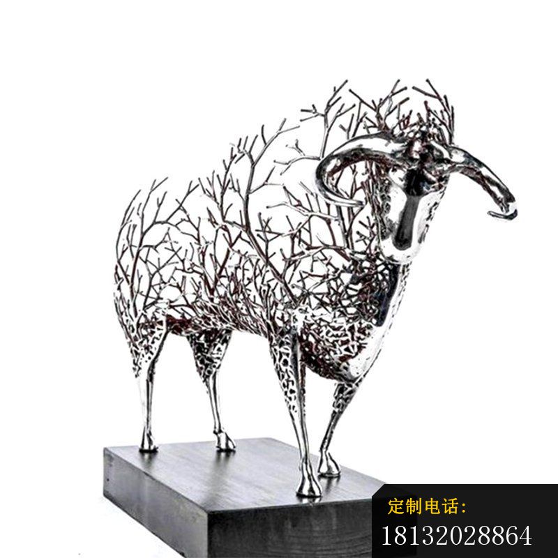 不锈钢镂空羊雕塑_800*800