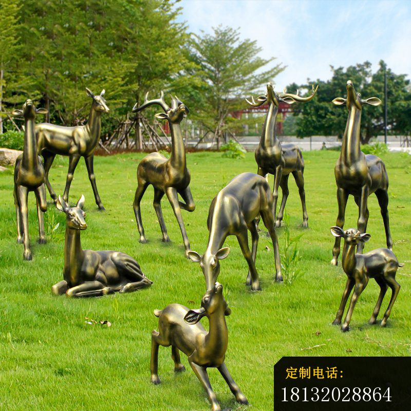 草坪招财铜鹿雕塑 (1)_800*800