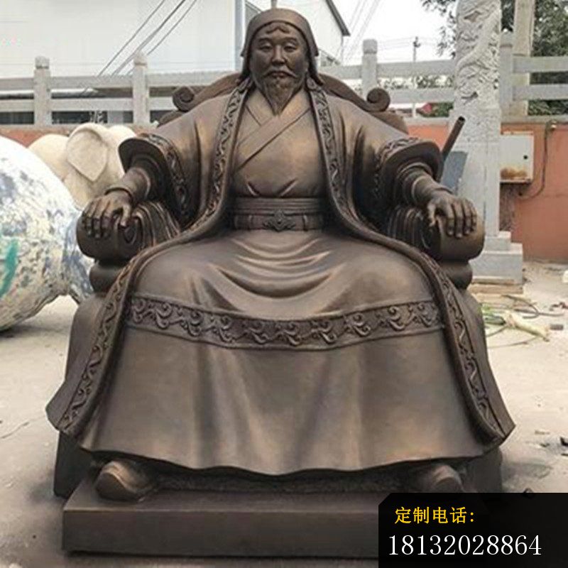 成吉思汗坐式铜雕_800*800