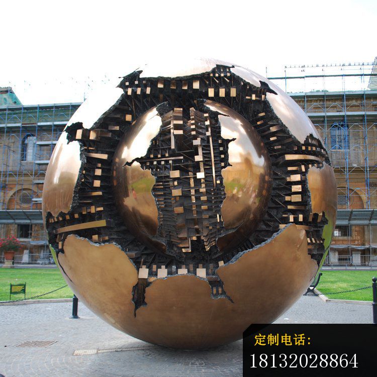 城市不锈钢抽象圆球艺术雕塑_750*750