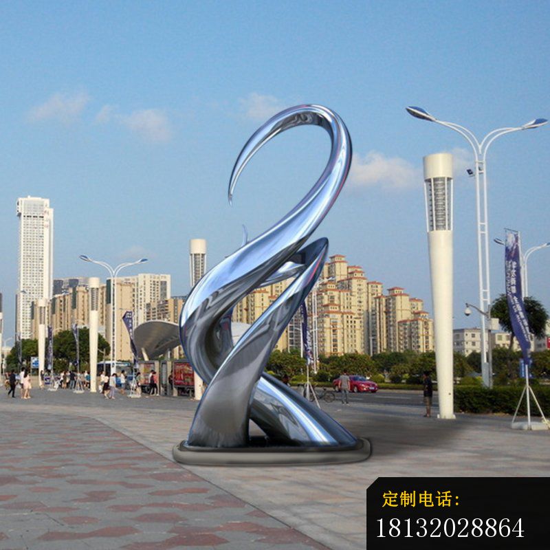 城市镜面不锈钢抽象艺术雕塑 (1)_800*800