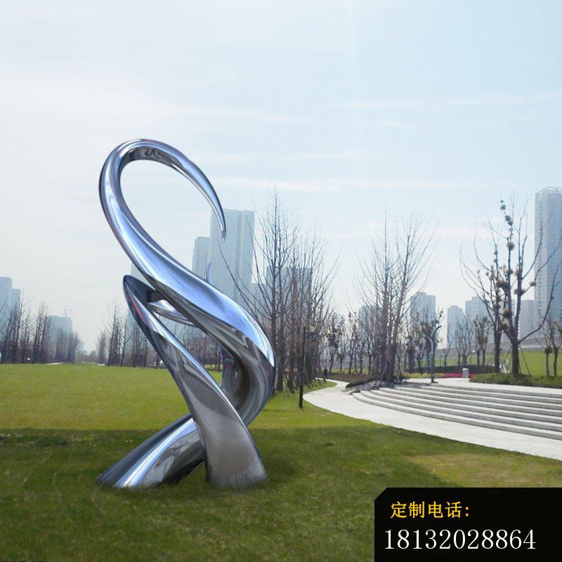 城市镜面不锈钢抽象艺术雕塑 (3)_800*800