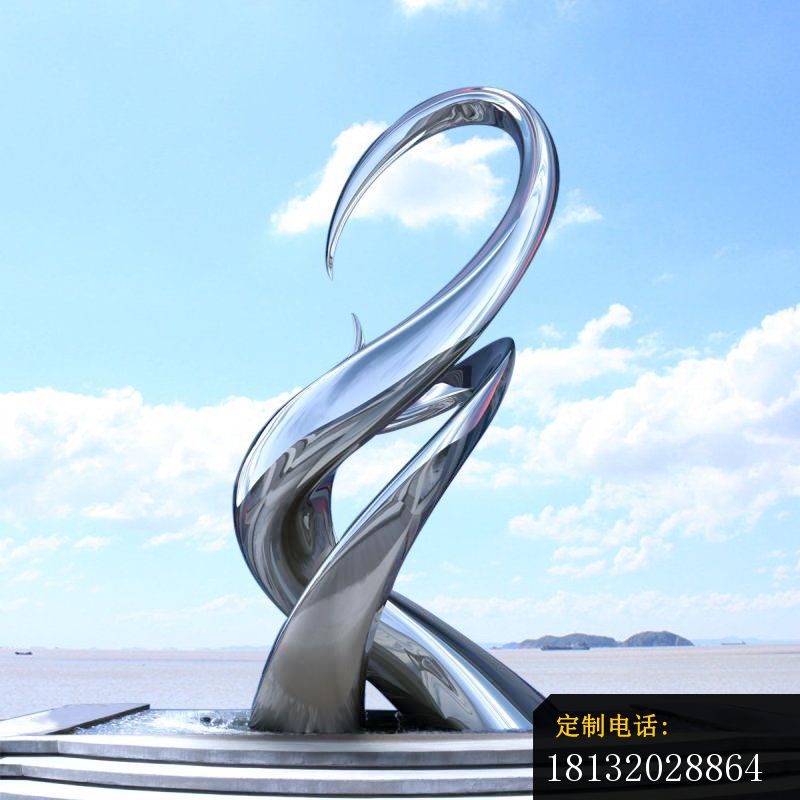城市镜面不锈钢抽象艺术雕塑 (5)_800*800