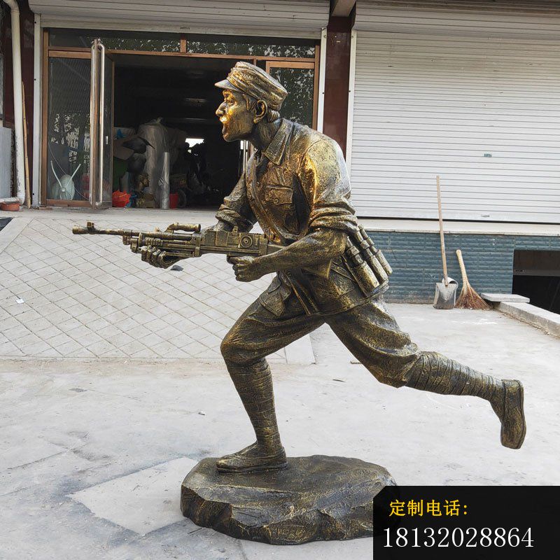 冲锋抗战组合铜雕 (4)_800*800