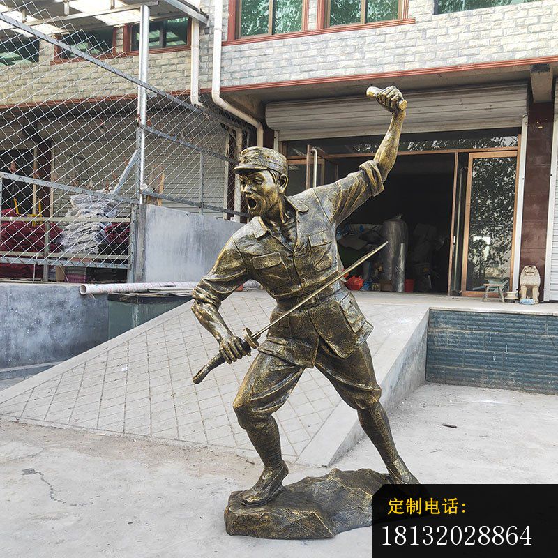 冲锋抗战组合铜雕 (6)_800*800