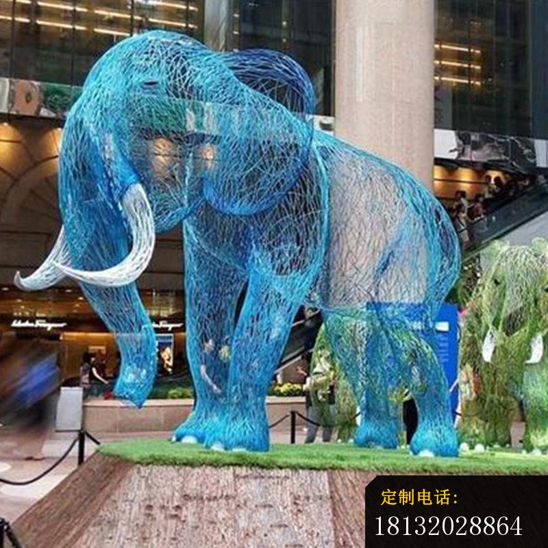 大型不锈钢镂空大象雕塑_800*800