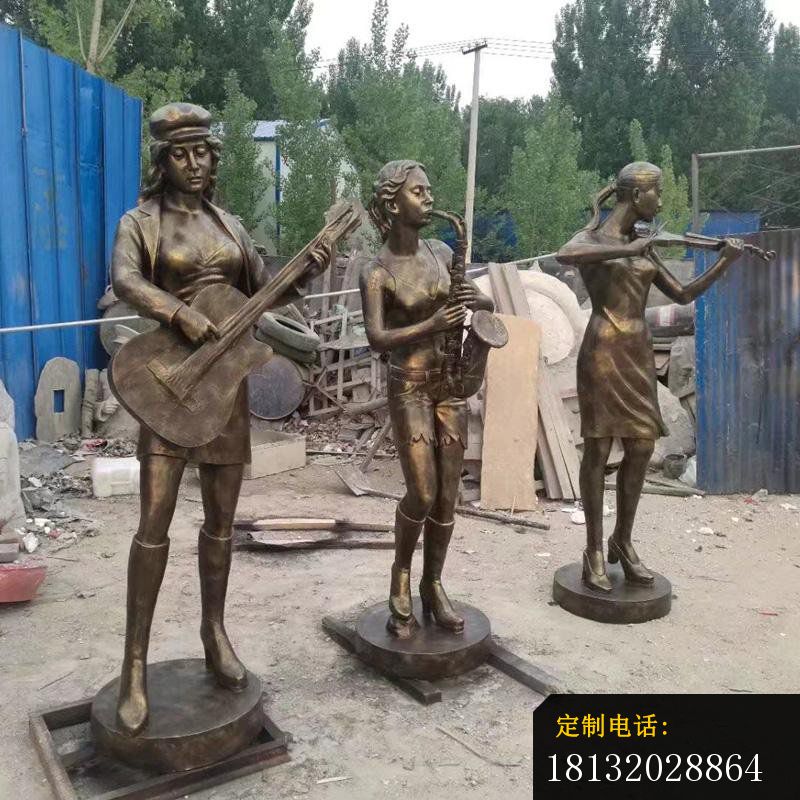 弹奏乐器人物铜雕_800*800