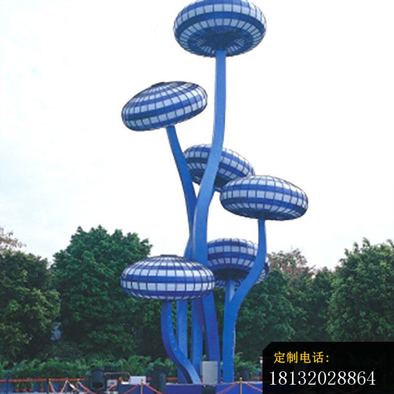 发光不锈钢蘑菇造型雕塑 (1)_800*800
