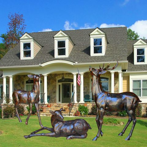 别墅庭院鹿铜雕 