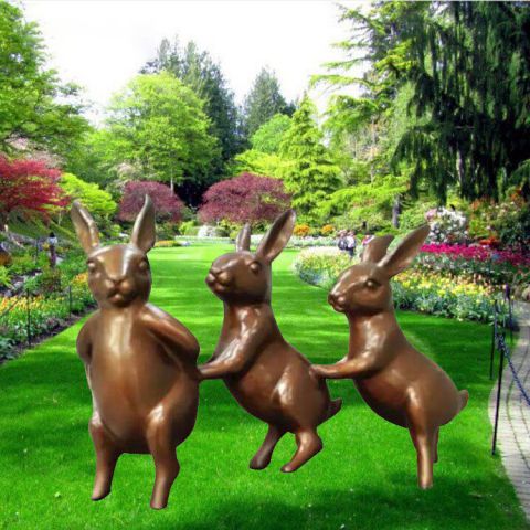 草坪兔子铜雕