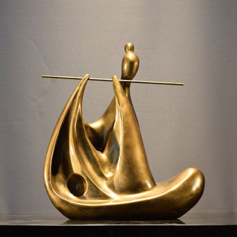 吹笛子的抽象人物铜雕
