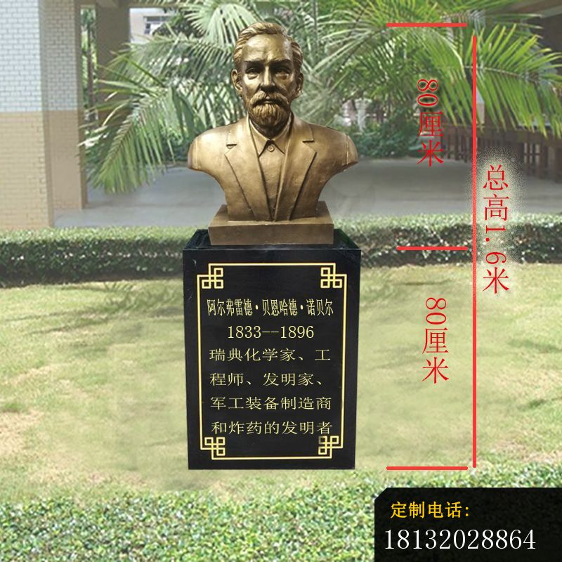 发明家诺贝尔胸像铜雕_800*800