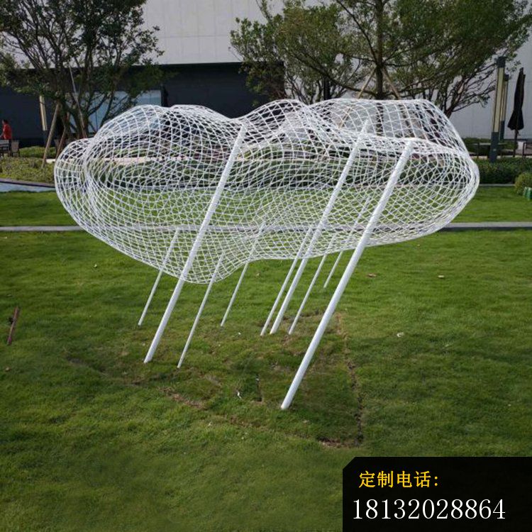 公园不锈钢抽象镂空云朵雕塑 (3)_750*750