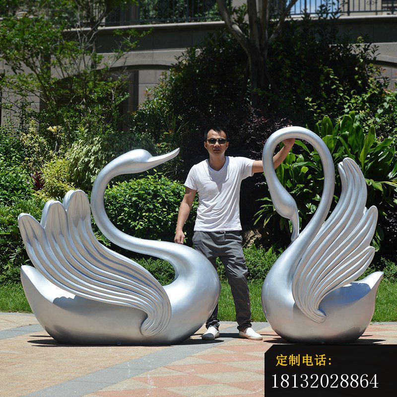 公园不锈钢抽象天鹅雕塑 (4)_800*800