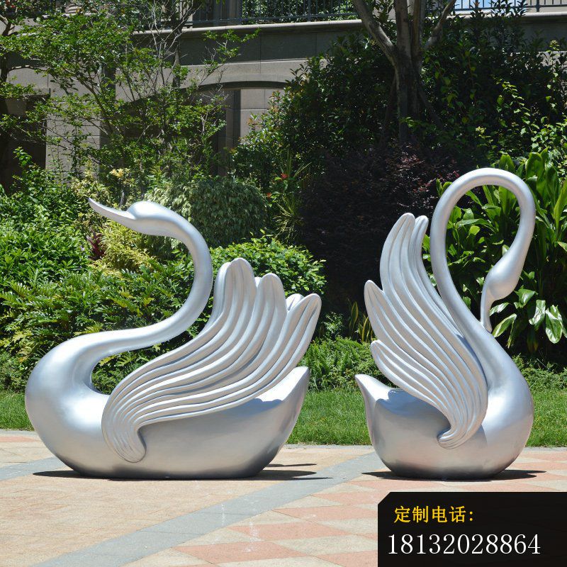 公园不锈钢抽象天鹅雕塑 (3)_800*800