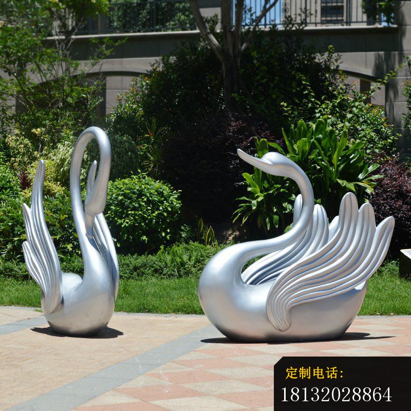 公园不锈钢抽象天鹅雕塑 (5)_800*800