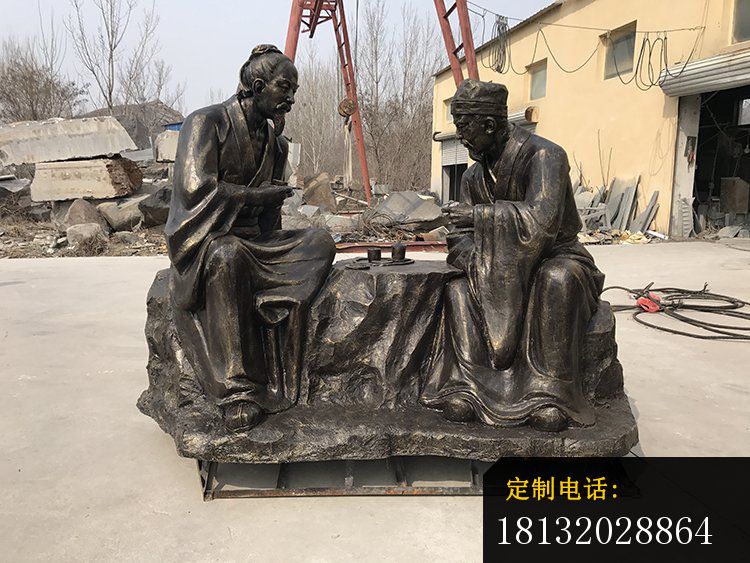 古代喝茶人物铜雕 (1)_750*563