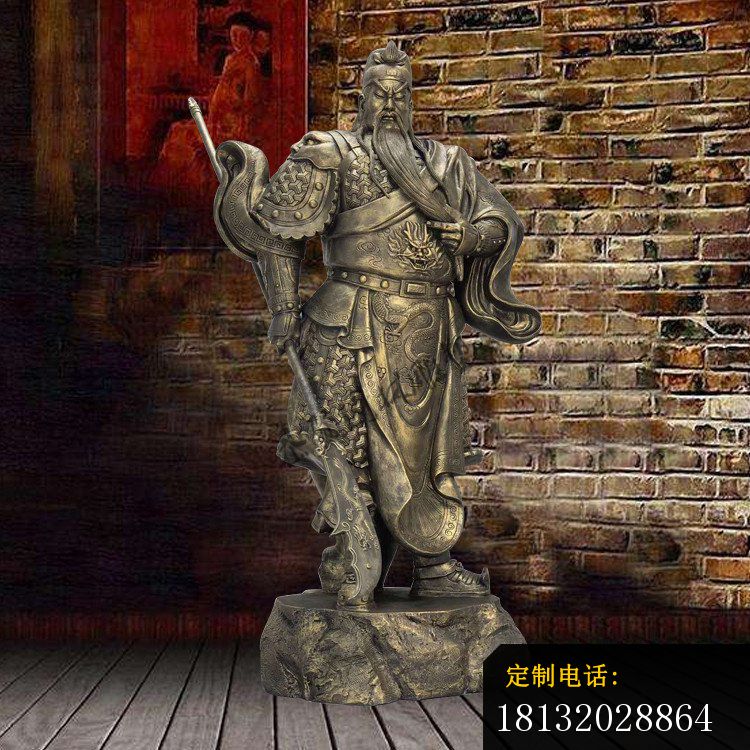 古代捋须关公铜雕_750*750