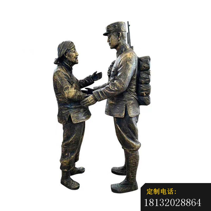 红军慰问老人铜雕_800*800