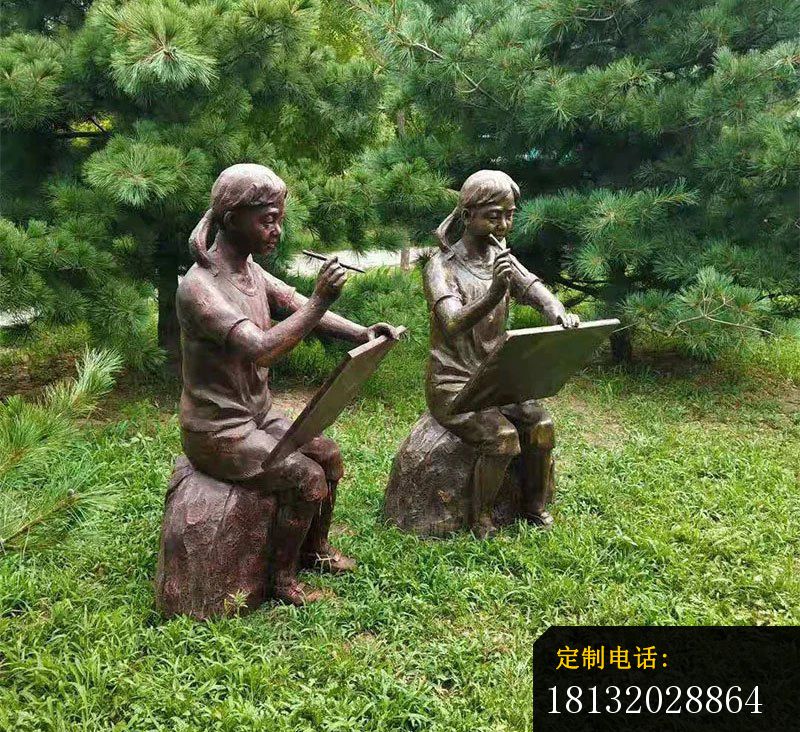 画画人物铜雕_800*732