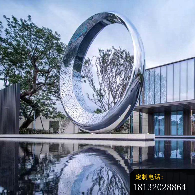 假日酒店镜面不锈钢抽象圆环雕塑 (3)_800*800